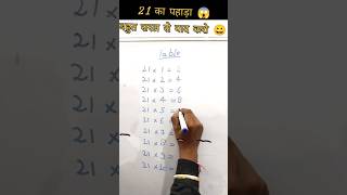 पहाड़ा 21 😱 full easy way to learn tables of 21 ||mathematics #shorts #maths #tricksandsolutions