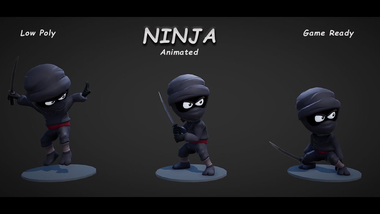 Ninja Low Poly Game Character Youtube Ninja Low Poly Game Character Youtube