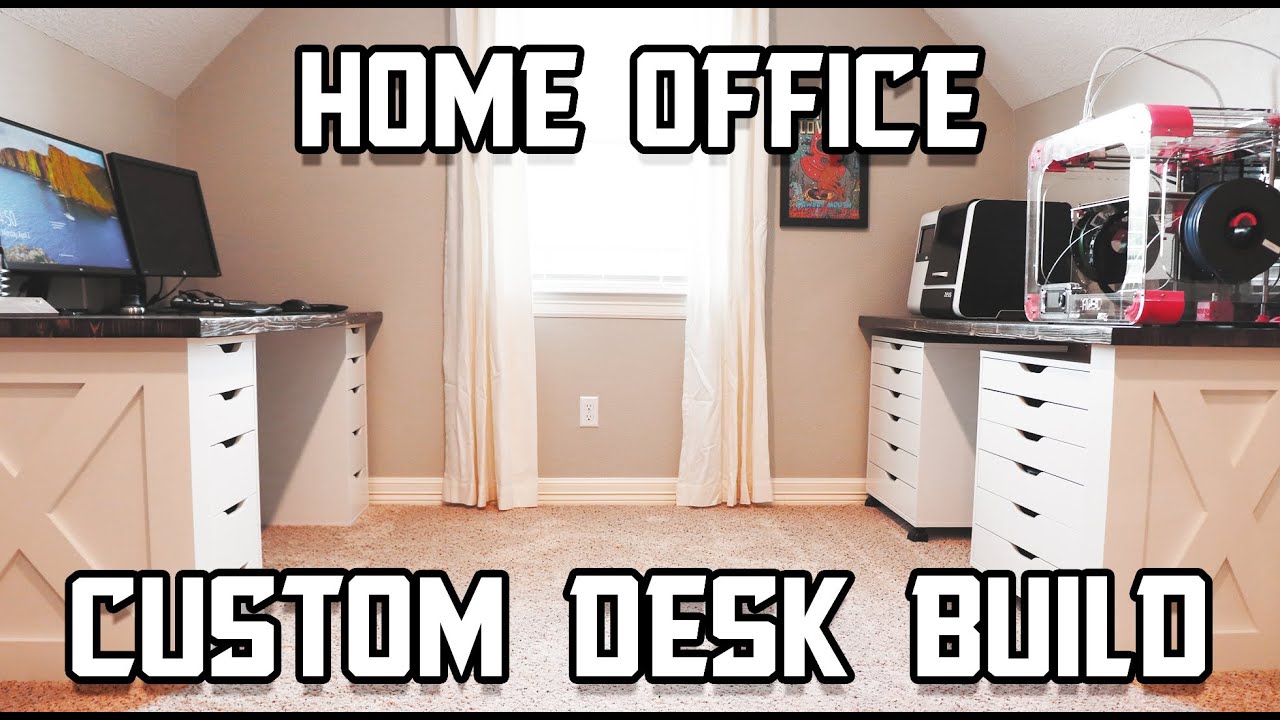Custom Built In Desk Home Office Work Space Youtube