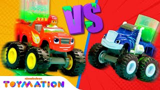 Blaze vs. Crusher Toys in a SLIME Race | Nickelodeon Versus 4