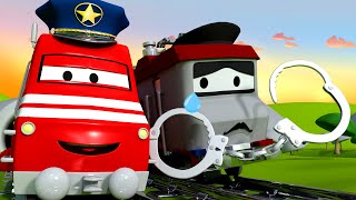Поезд Трой - Поезд полицейский - Автомобильный Город 🚄 детский мультфильм