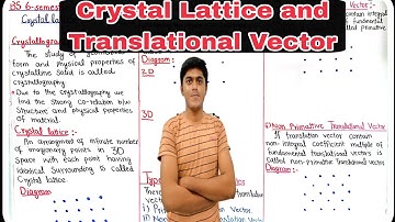 crystals lattice and Translational vector|solid state Physics |Solid state Physics|BS Semester 6