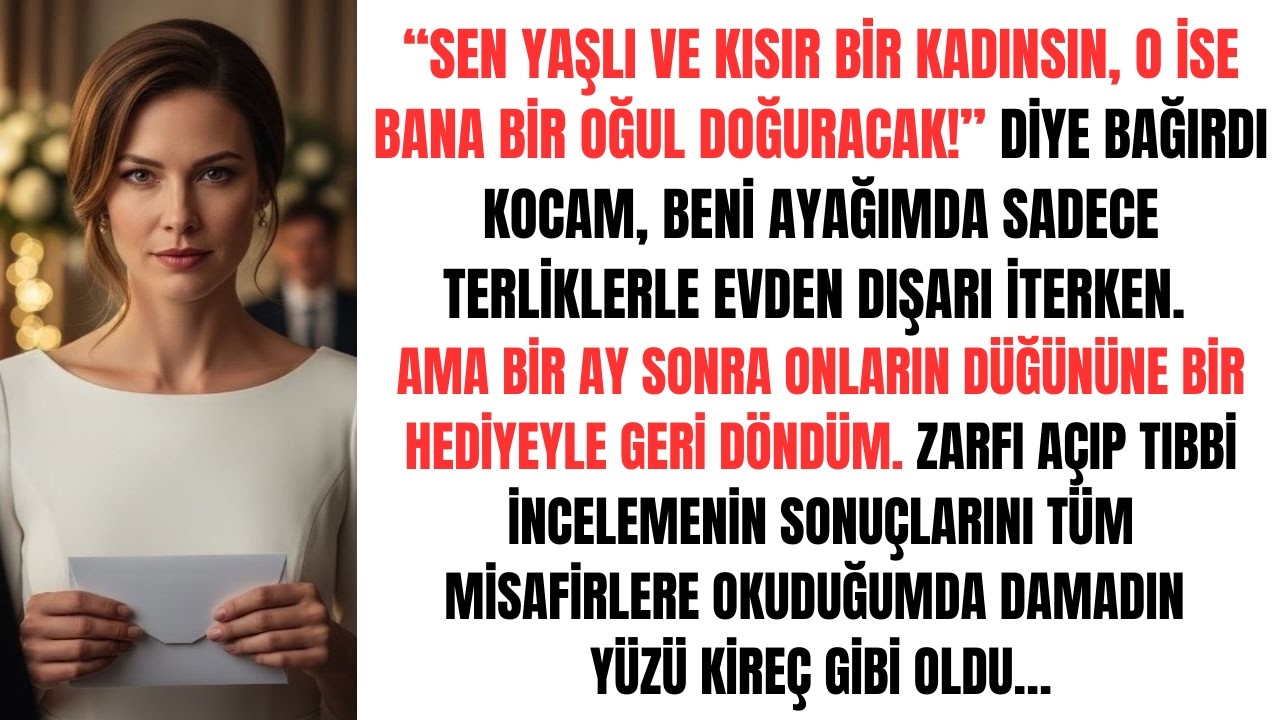 BENİ YAŞLI VE KISIR DİYE KOVDU… DÜĞÜNÜNDE ZARFI AÇINCA DAMAT YEŞİLE DÖNDÜ!