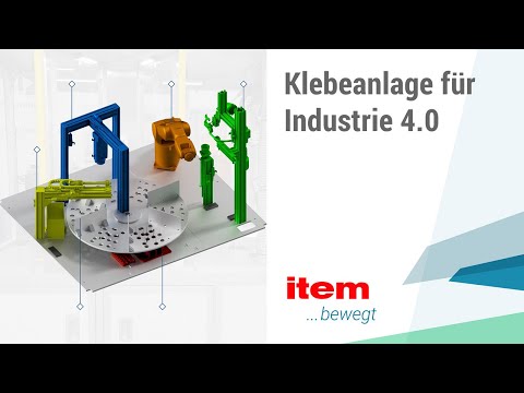 Klebeanlage mit Industrieroboter und IO-Link-Sensorik