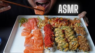 ASMR eating Sushi rolls + Sashimi NO TALKING