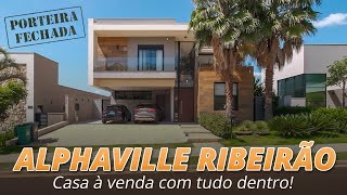 Linda Casa de 5 suítes e 405m² no Alphaville Ribeirão Preto | Porteira Fechada