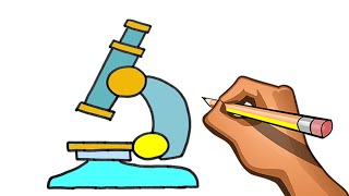 EASY STEP-BY-STEP DRAWING OF A LABORATORY MICROSCOPE