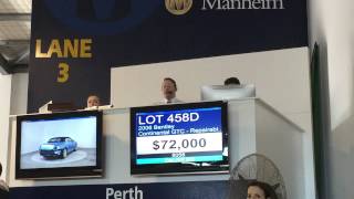 2006 Bentley Continental GTC auction @ Manheim, Perth Australia