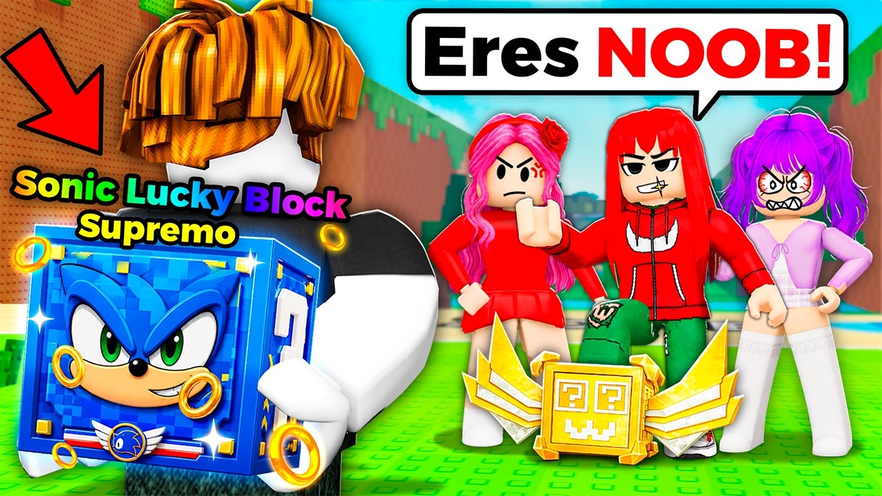 Fingí ser NOOB y REGALÉ LUCKY BLOCKS ADMIN en Kick a Lucky Block...