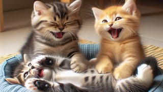 Mischief Game: Two Kittens Pick a Fight with a Cat  🥰 A Classic Encounter 🤣 So funny and cute. by Pets MaxLy 2,507 views 2 weeks ago 9 minutes, 22 seconds