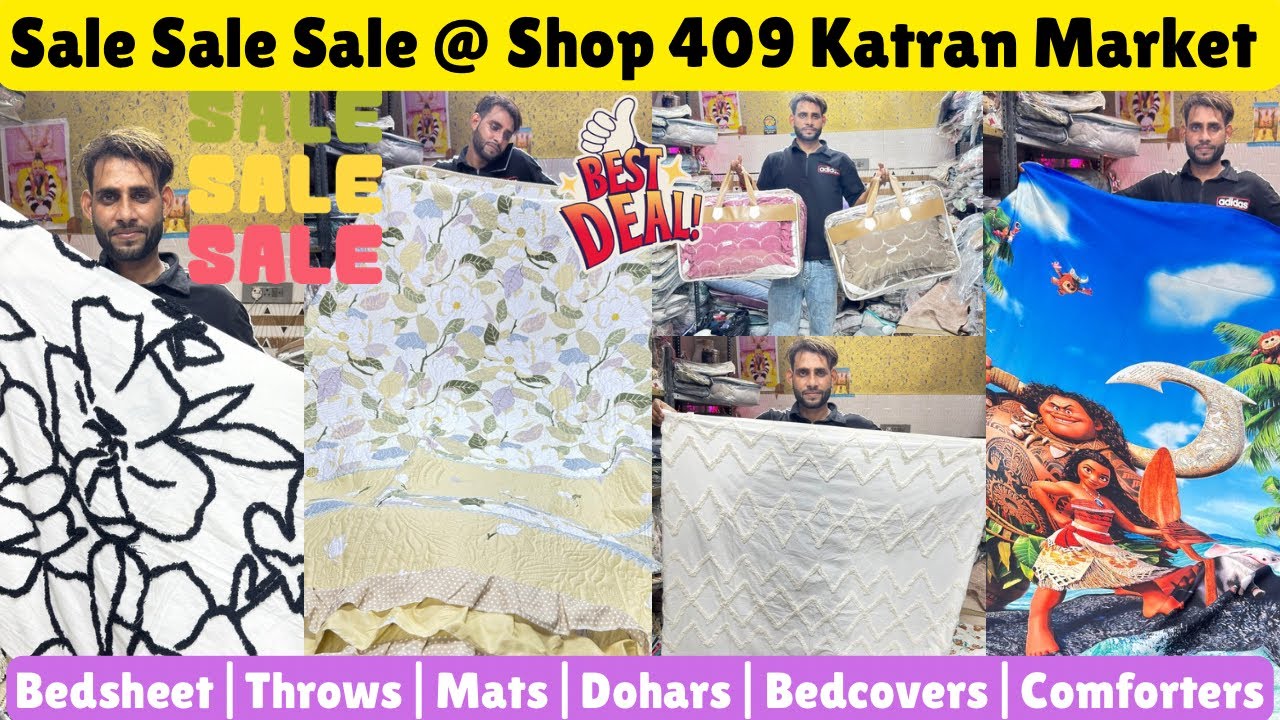 Katran Market Bedsheet Sale Sale Sale🥳🛍️Throws|Mats|Dohars|Bedcovers