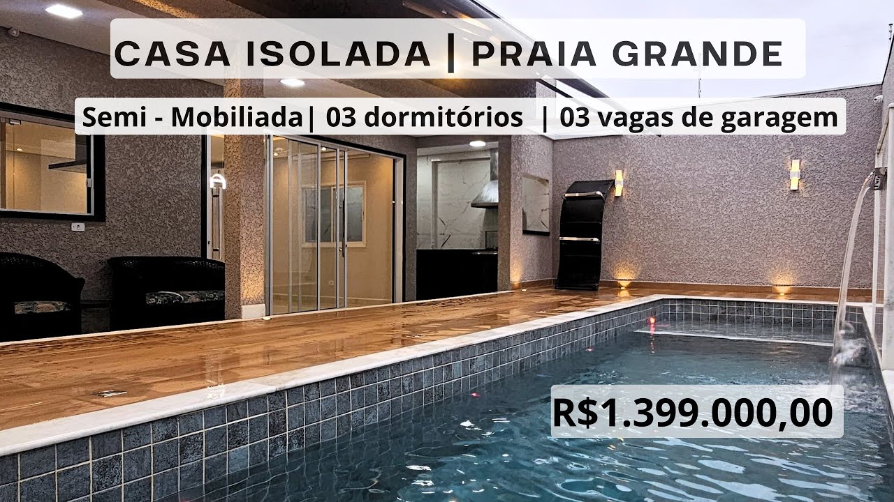 CASA ISOLADA COM PISCINA - PRAIA GRANDE