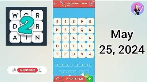 WordBrain 2 Middle Ages Event Day 13 May 25, 2024 Solution