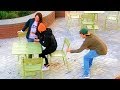 Chair Pulling Prank Silly String!