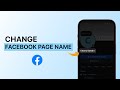 How to Change Facebook Page Name