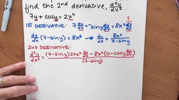 §2.6 #29-34 Use Implicit Differentiation to find the Second Derivative
