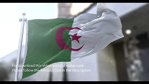 Algeria flag with 3d effect blowing in the wind 3D Flag V2 long