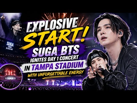 Explosive Start! Suga BTS Ignites Day 1 Concert in Tampa Stadium