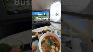 Enjoy Thai Tom Yam rice noodle soup on China Airlines business class A350 #chinaairlines #a350