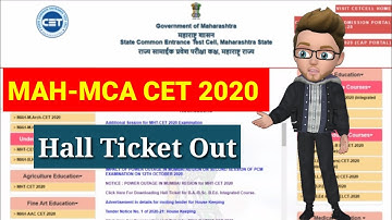 MAH MCA CET -2020 | Hall Ticket Out | Download Link in description box | Exam date 28 October CET