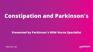 Let's talk Parkinson's and Constipation