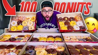 100 DONUTS IN 10 MIN CHALLENGE!!