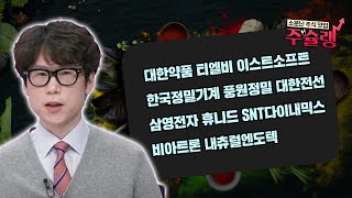 [주슐랭] 실시간 종목 진단 대한약품 티엘비 이스트소프트 비아트론 내츄럴엔도텍 한국정밀기계 풍원정밀 대한전선 삼영전자 휴니드 SNT다이내믹스