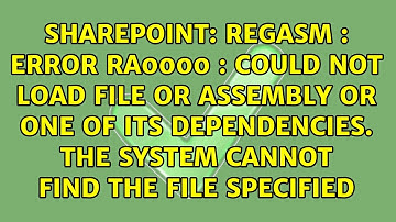 RegAsm : error RA0000 : Could not load file