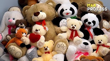See the process of mass production of handmade plush toys at the factory