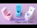 DIY Miniature Easy paper Toilet for dollhouse bathroom || Barbie Dolls || Paper Dollhouse Furniture