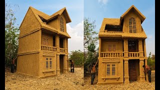 Building Most Creative Three Story Tiny House Using Wood, Bamboo And Mud [Part 2]