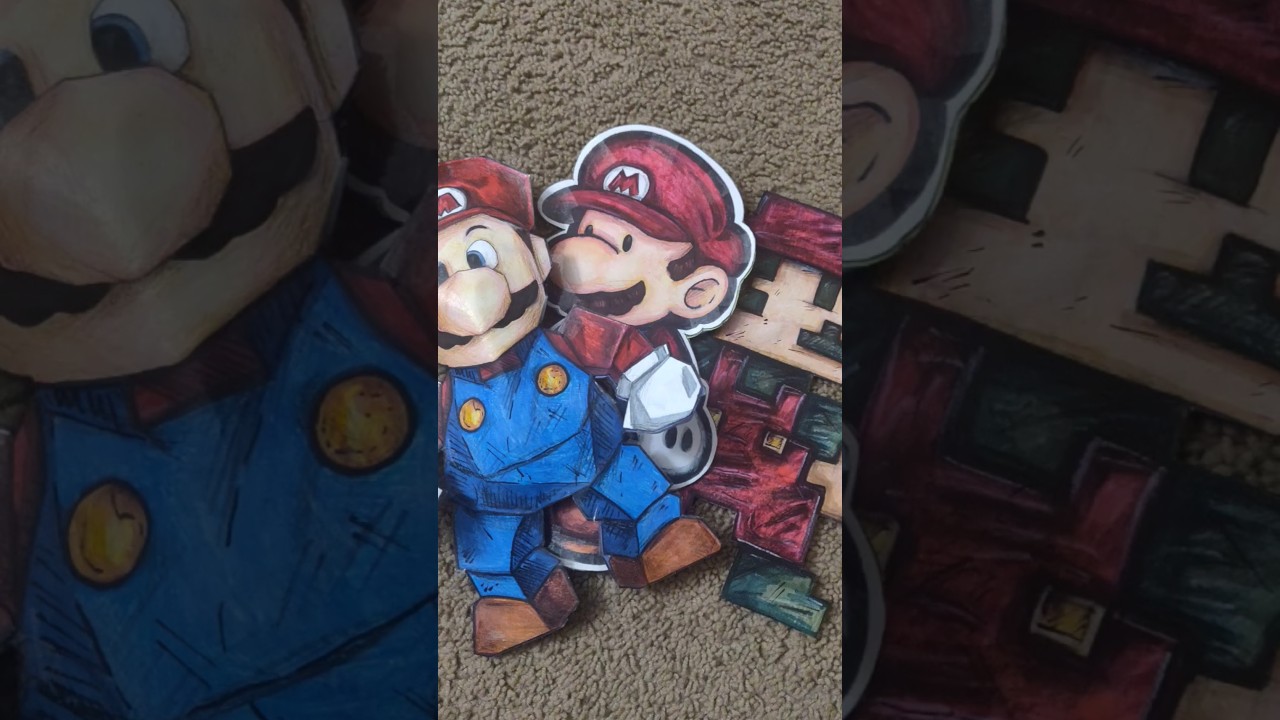 My Super Mario Bros paper models so far! #papercraft #mario #art #marioart #mario64 #nes #papermario