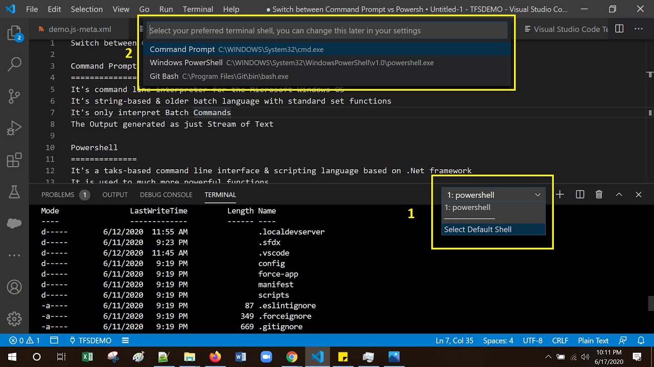 Visual Studio Code Tips - Switch between Command Prompt vs Powershell in Visual  Studio Code Terminal - YouTube
