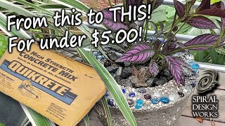 DIY Concrete Pot Making for Under $5.00! Simple molds from items you have laying around your house