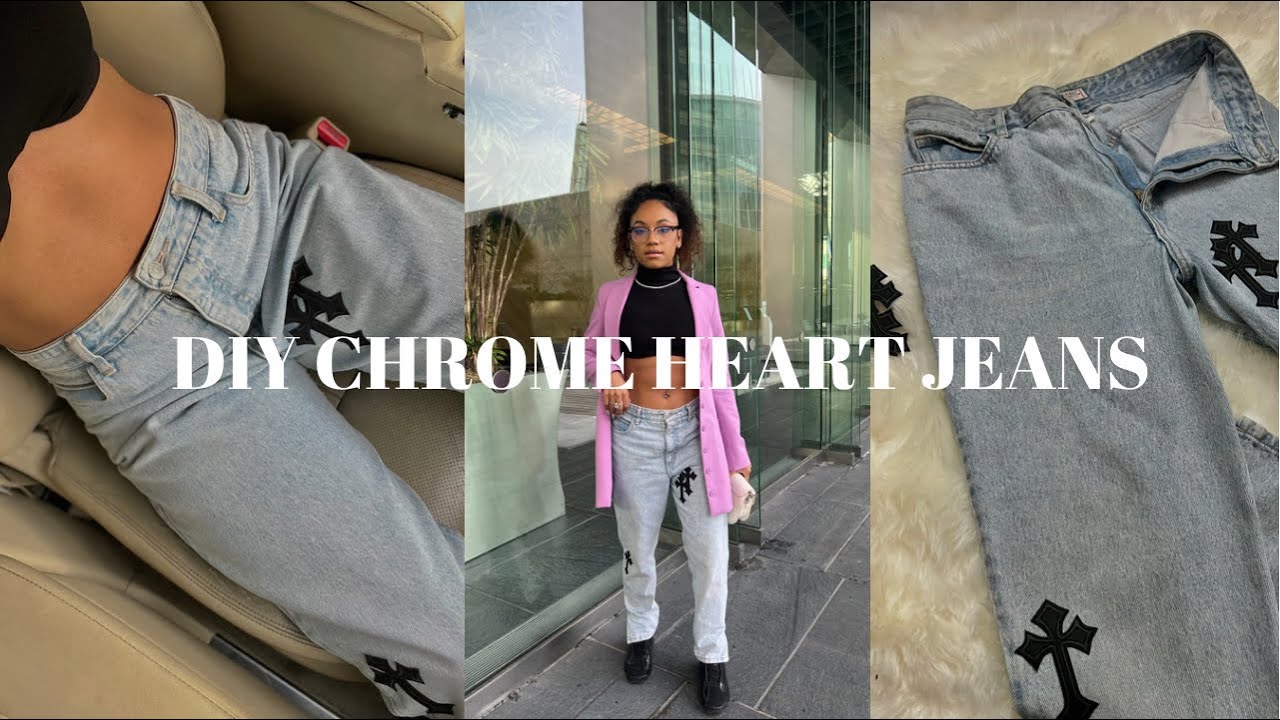 diy chrome heart pants  mini tutorial 