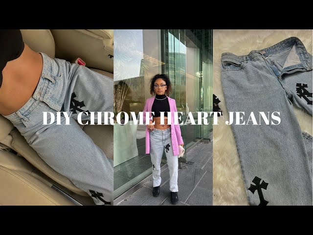 diy chrome heart pants  mini tutorial 