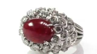 MTSJ11005 - DAVID WEBB Diamond Ruby Platinum Dome Ring