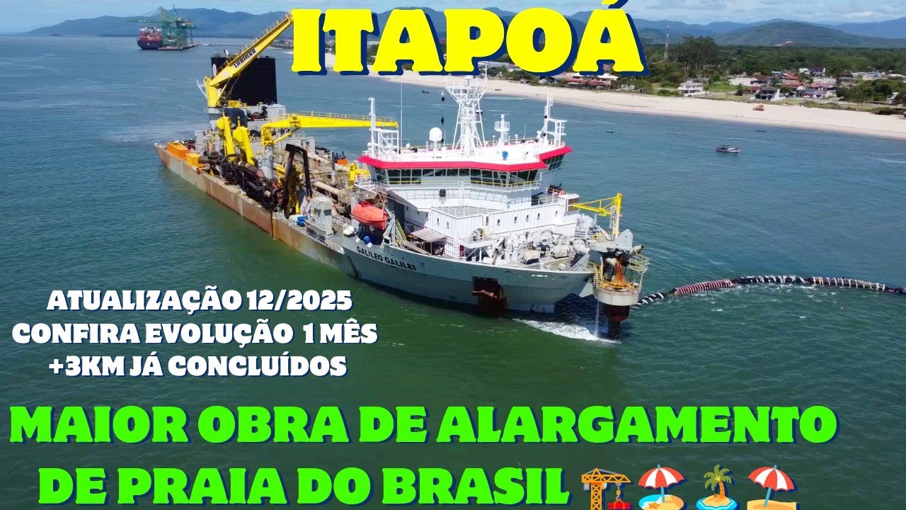 ITAPOÁ  ATUALIZAÇÃO da MAIOR OBRA ALARGAMENTO de PRAIA  no BRASIL
