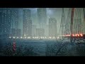 City Rain Ambience | Urban Night Landscape | Rain &amp; Thunder Sounds For Sleeping