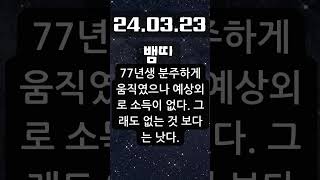 24년 03월 23일 오늘의 운세, 뱀띠 운세