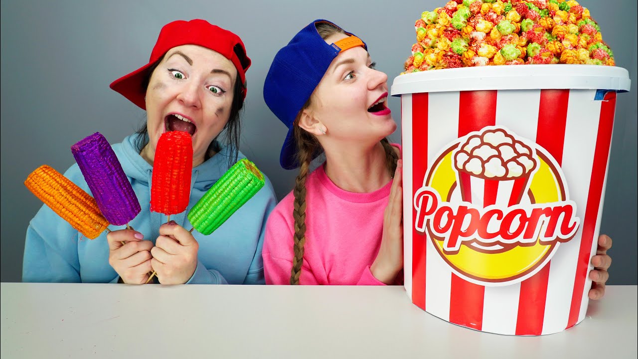 ⁣Mukbang Giant Color Popcorn 자이언트 팝콘 푸드 챌린지 by by Pico Pocky