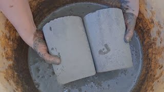 Mesmerizing Pure Cement Reforms crumbling in water dipping &amp; Dry crumbling on floor ASMR 