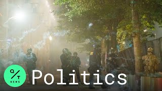 Portland Protesters Shoot Fireworks At a Federal Courthouse