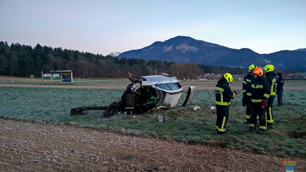 INTERVENCIJA: Prometna nesreča na glavni cesti Podbrezje - Tržič, 27. 3. 2017