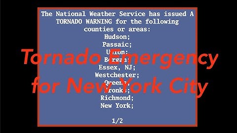 EAS Mock: Tornado Emergency for New York City