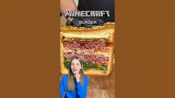 Giant Minecraft Burger😳🍔 #minecraft #burger #fastfood #tutorial #mukbang #recipe