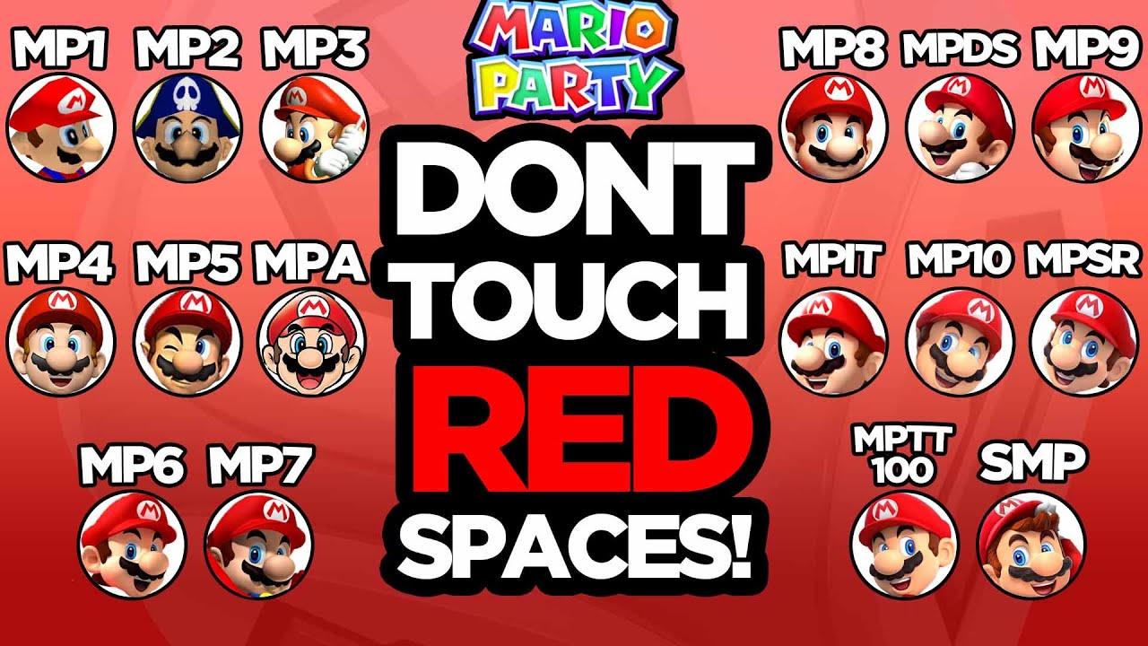EVERY MARIO PARTY GAME: Don't Touch Red Spaces Challenge!