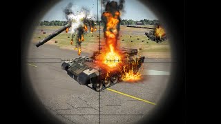 Ukrainian javelin missile destroys Russian military convoy.milsim arma3