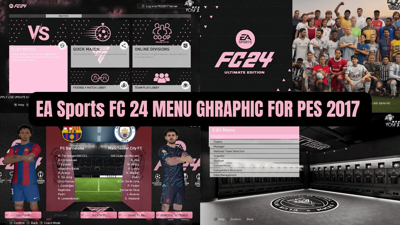 PES 2017 | FC 2024 Menu Graphic Pink Version For All Patches ( Download ...