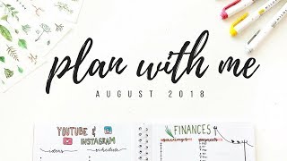 Plan with me for August 2018 - bullet journal setup | studytee